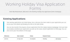 Working Holiday Visum Guide Antrag Bestaetigung komplett